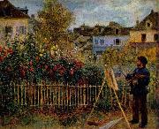 Pierre-Auguste Renoir Claude Monet Painting in His Garden at Argenteuil, china oil painting artist